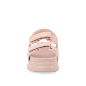 DEBBY DOUBLE STRAP SANDALS IN VEGAN LEATHER - Blush