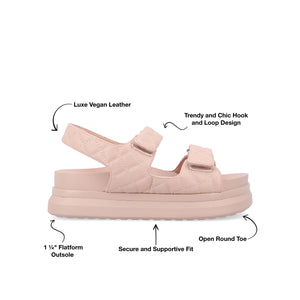 DEBBY DOUBLE STRAP SANDALS IN FAUX LEATHER