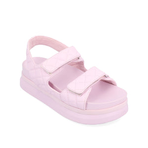 DEBBY DOUBLE STRAP SANDALS IN VEGAN LEATHER - Lilac