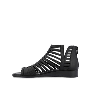 DELILAH GLADIATOR SANDALS IN VEGAN LEATHER - Black