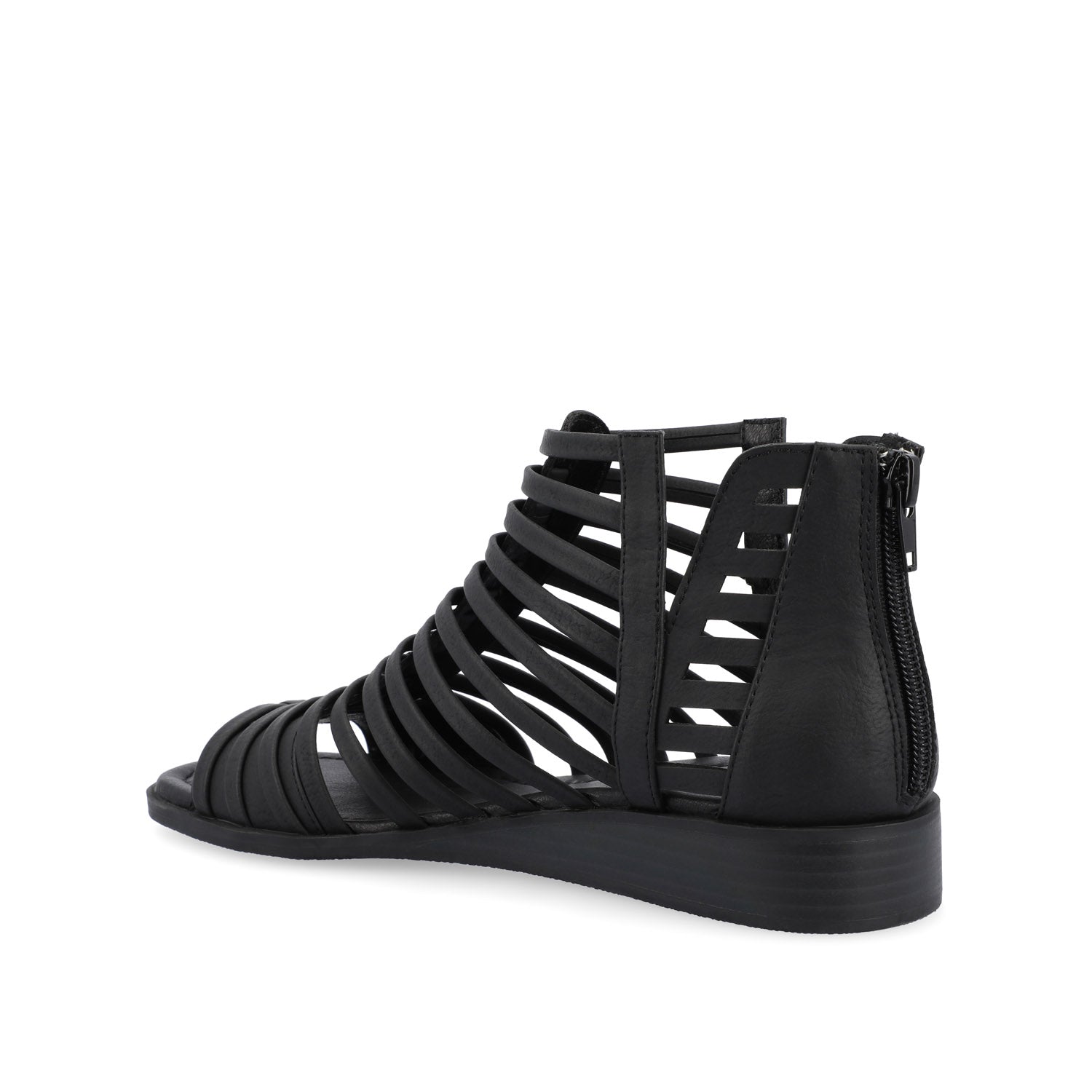 DELILAH GLADIATOR SANDALS IN VEGAN LEATHER - Black