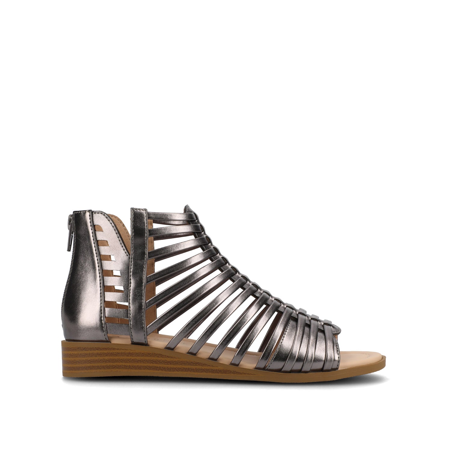 DELILAH GLADIATOR SANDALS IN STATEMENT WIDE - Pewter