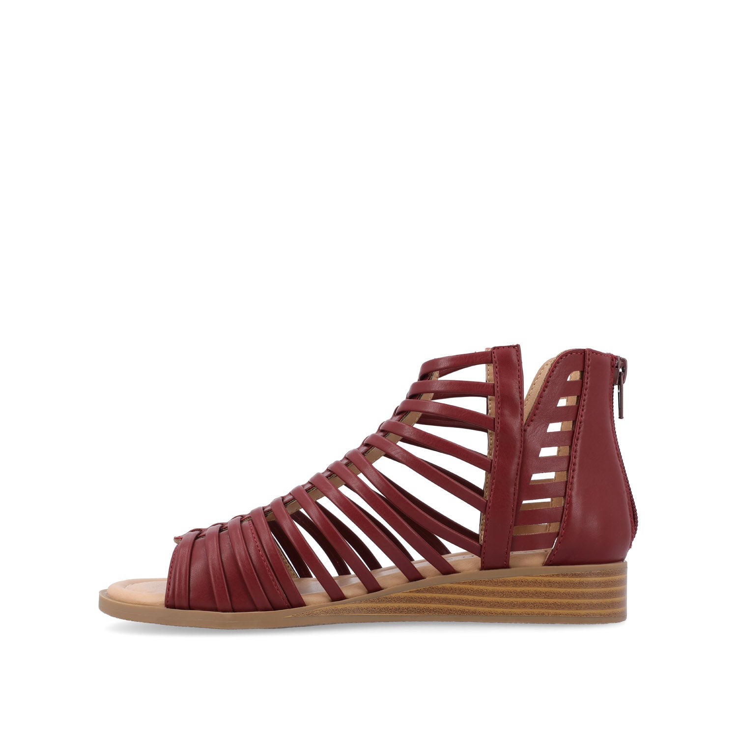 DELILAH GLADIATOR SANDALS IN VEGAN LEATHER - Wine