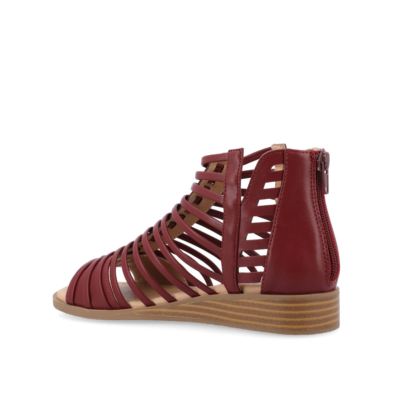 DELILAH GLADIATOR SANDALS IN VEGAN LEATHER - Wine