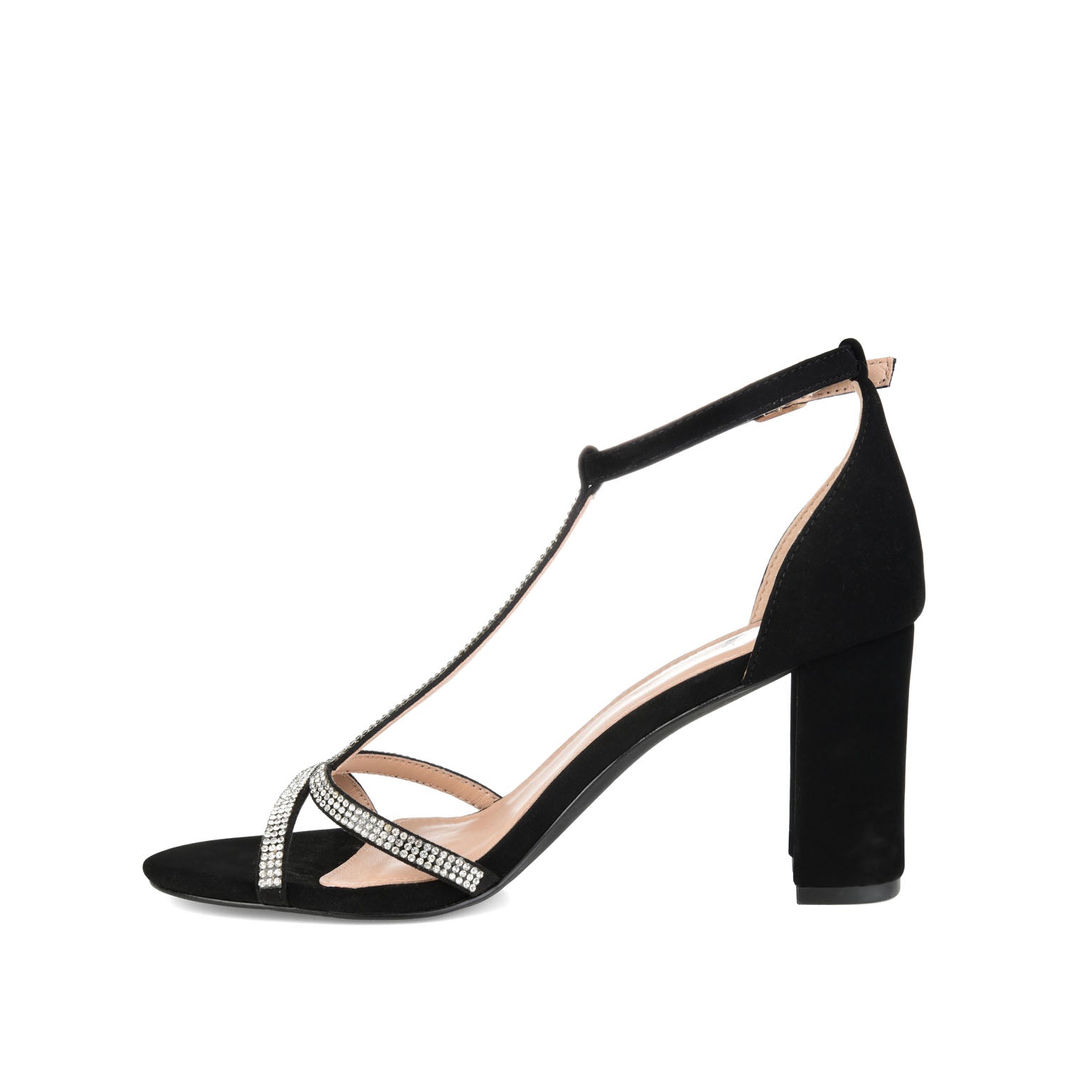 DENALI STRAPPY HEELS IN VEGAN LEATHER - Black PU