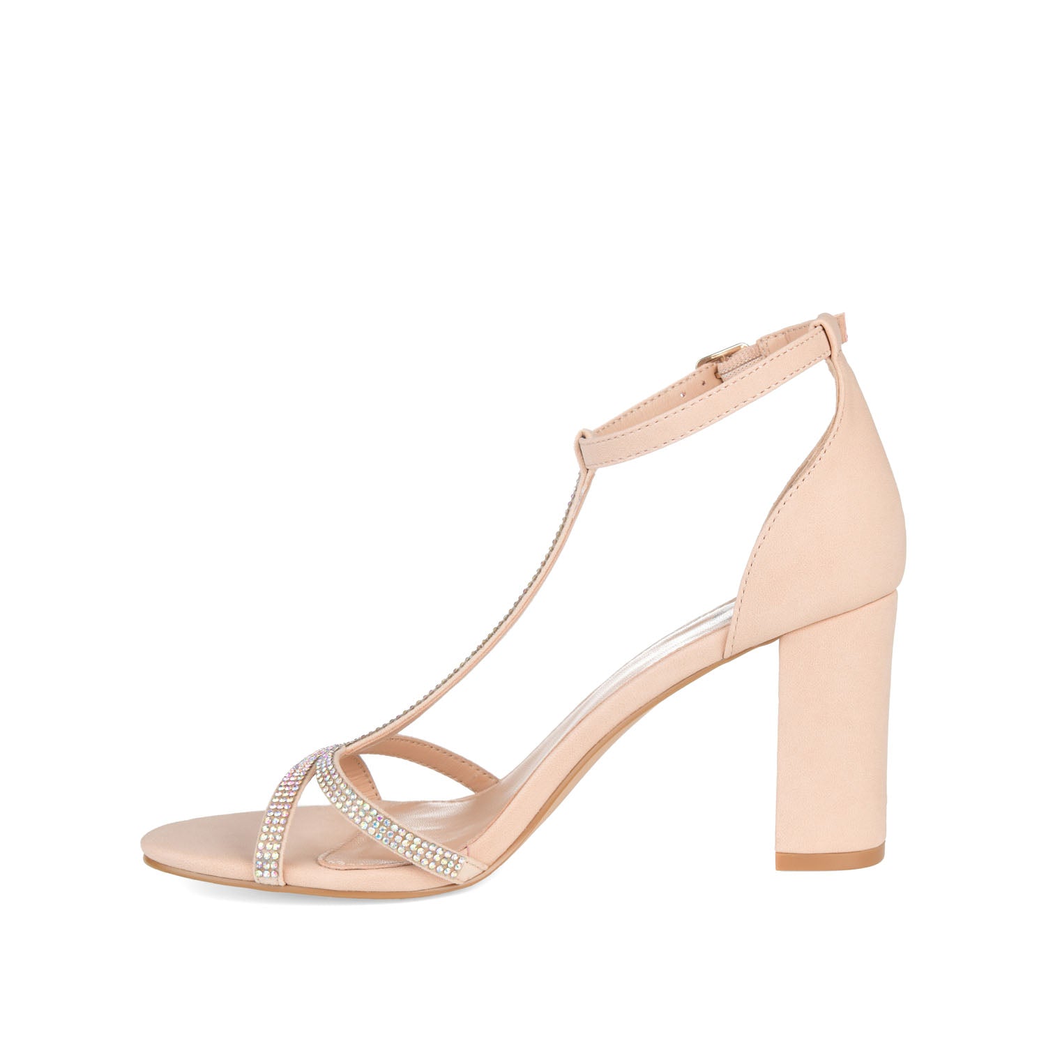 DENALI STRAPPY HEELS IN VEGAN LEATHER - Nude PU