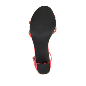 DENALI STRAPPY HEELS IN VEGAN LEATHER - Red PU