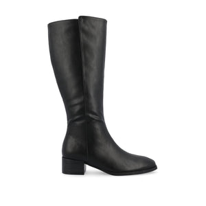 DEVRI KNEE HIGH BOOTS IN VEGAN LEATHER - Black