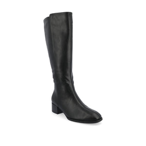 DEVRI KNEE HIGH BOOTS IN VEGAN LEATHER - Black