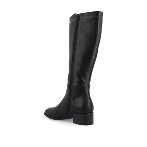 DEVRI KNEE HIGH BOOTS IN VEGAN LEATHER - Black