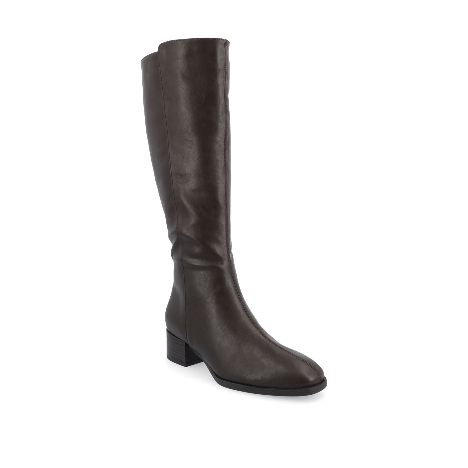 DEVRI KNEE HIGH BOOTS IN VEGAN LEATHER - Brown