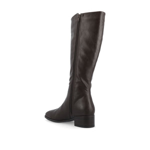DEVRI KNEE HIGH BOOTS IN VEGAN LEATHER - Brown