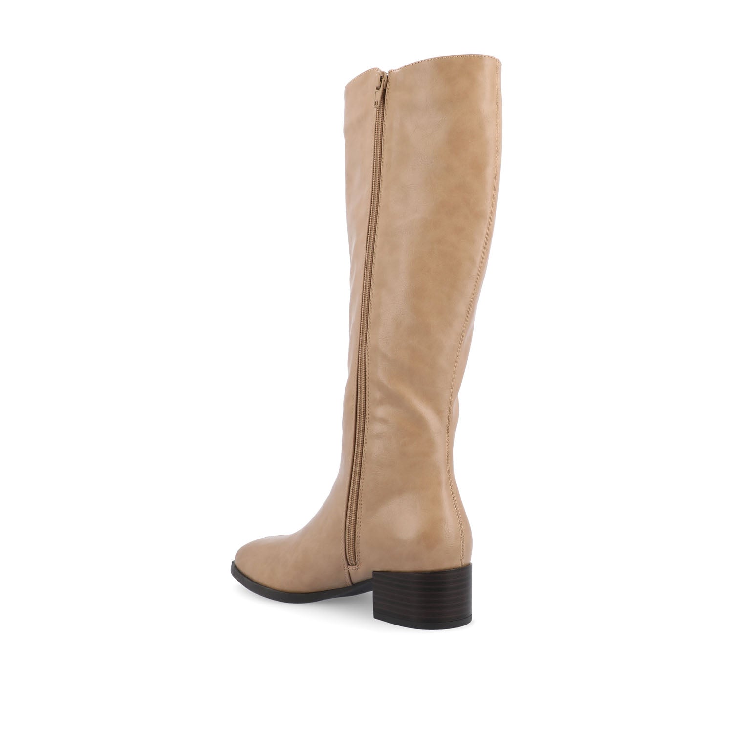 DEVRI KNEE HIGH BOOTS IN VEGAN LEATHER - Tan