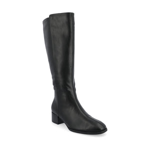 DEVRI KNEE HIGH BOOTS IN EXTRA WIDE CALF - Black Suede