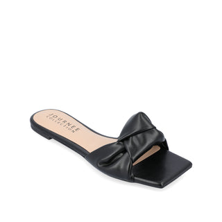 DIANAH SLIDE SANDALS IN FAUX LEATHER