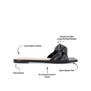 DIANAH SLIDE SANDALS IN VEGAN LEATHER - Black