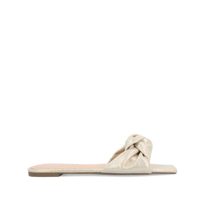 DIANAH SLIDE SANDALS IN VEGAN LEATHER - Gold Fabric