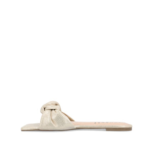 DIANAH SLIDE SANDALS IN VEGAN LEATHER - Gold Fabric