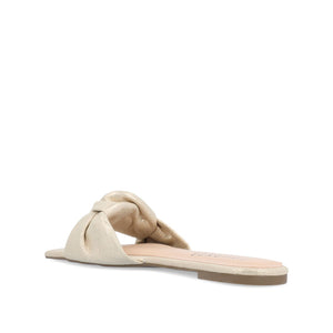 DIANAH SLIDE SANDALS IN VEGAN LEATHER - Gold Fabric