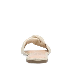 DIANAH SLIDE SANDALS IN VEGAN LEATHER - Gold Fabric
