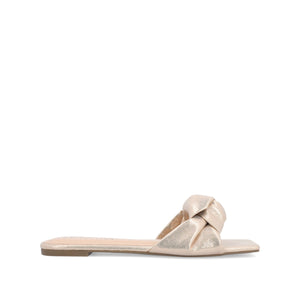 DIANAH SLIDE SANDALS IN VEGAN LEATHER - Rose Gold Fabric