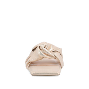 DIANAH SLIDE SANDALS IN VEGAN LEATHER - Rose Gold Fabric