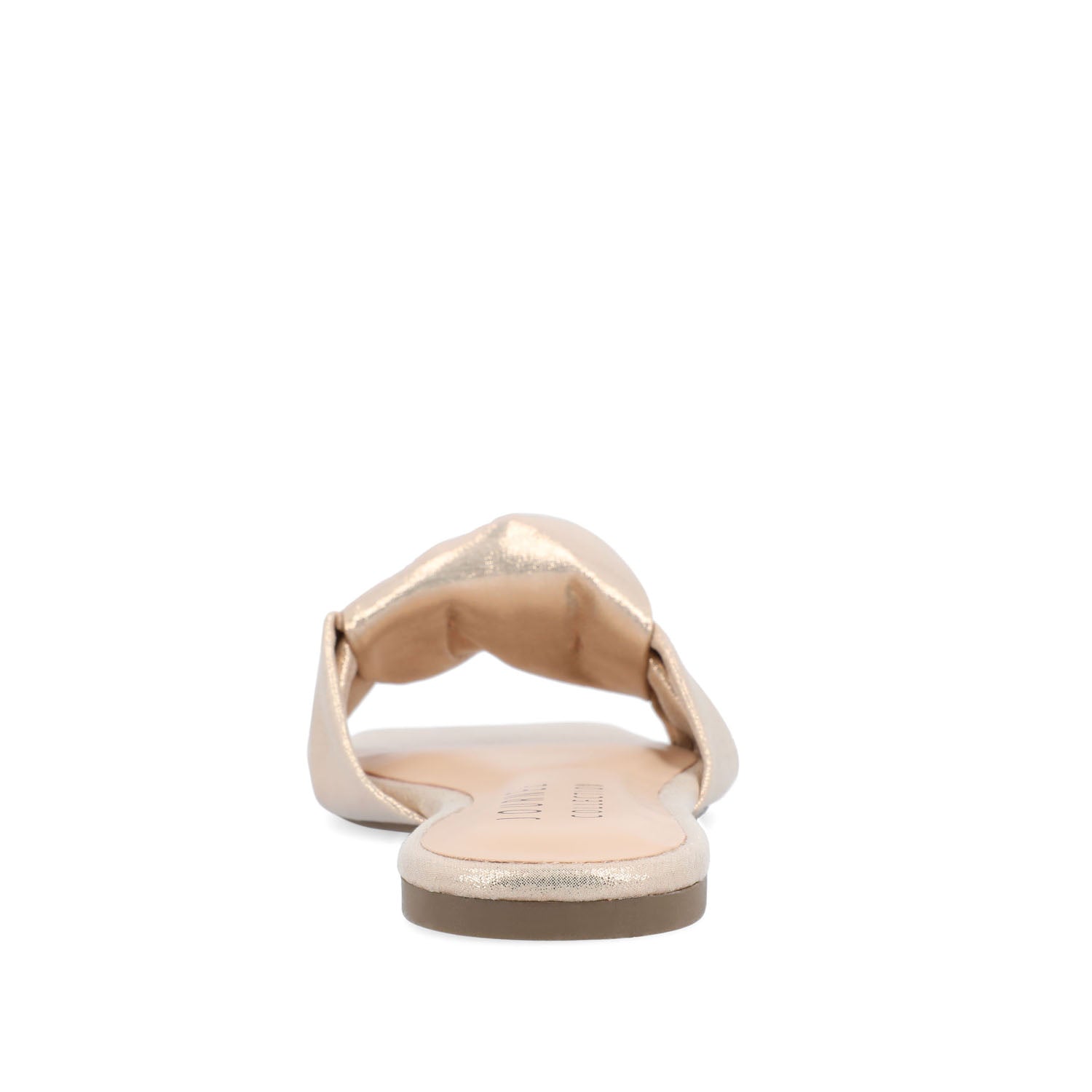 DIANAH SLIDE SANDALS IN VEGAN LEATHER - Rose Gold Fabric