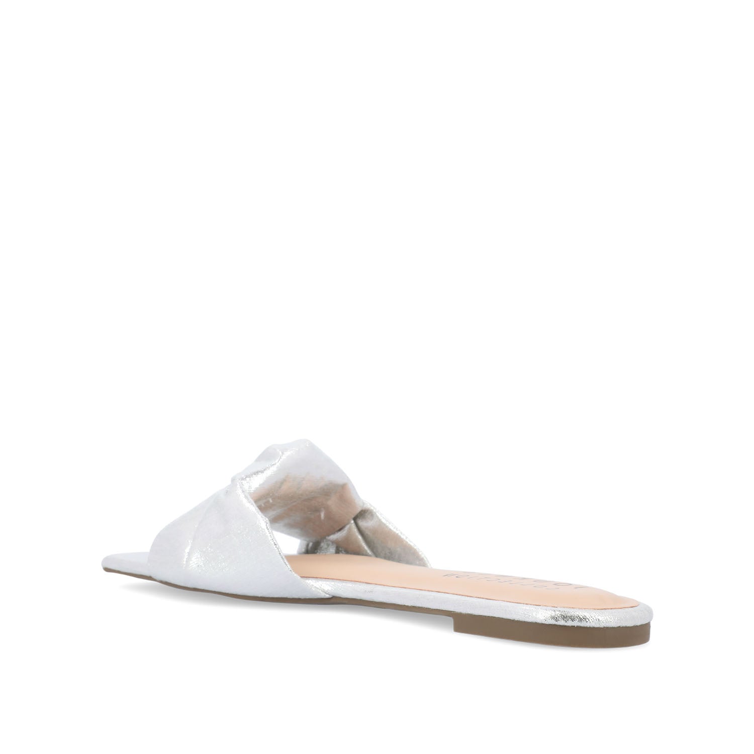 DIANAH SLIDE SANDALS IN VEGAN LEATHER - Silver Fabric