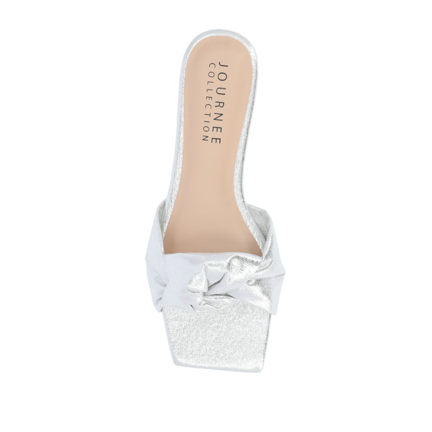 DIANAH SLIDE SANDALS IN VEGAN LEATHER - Silver Fabric