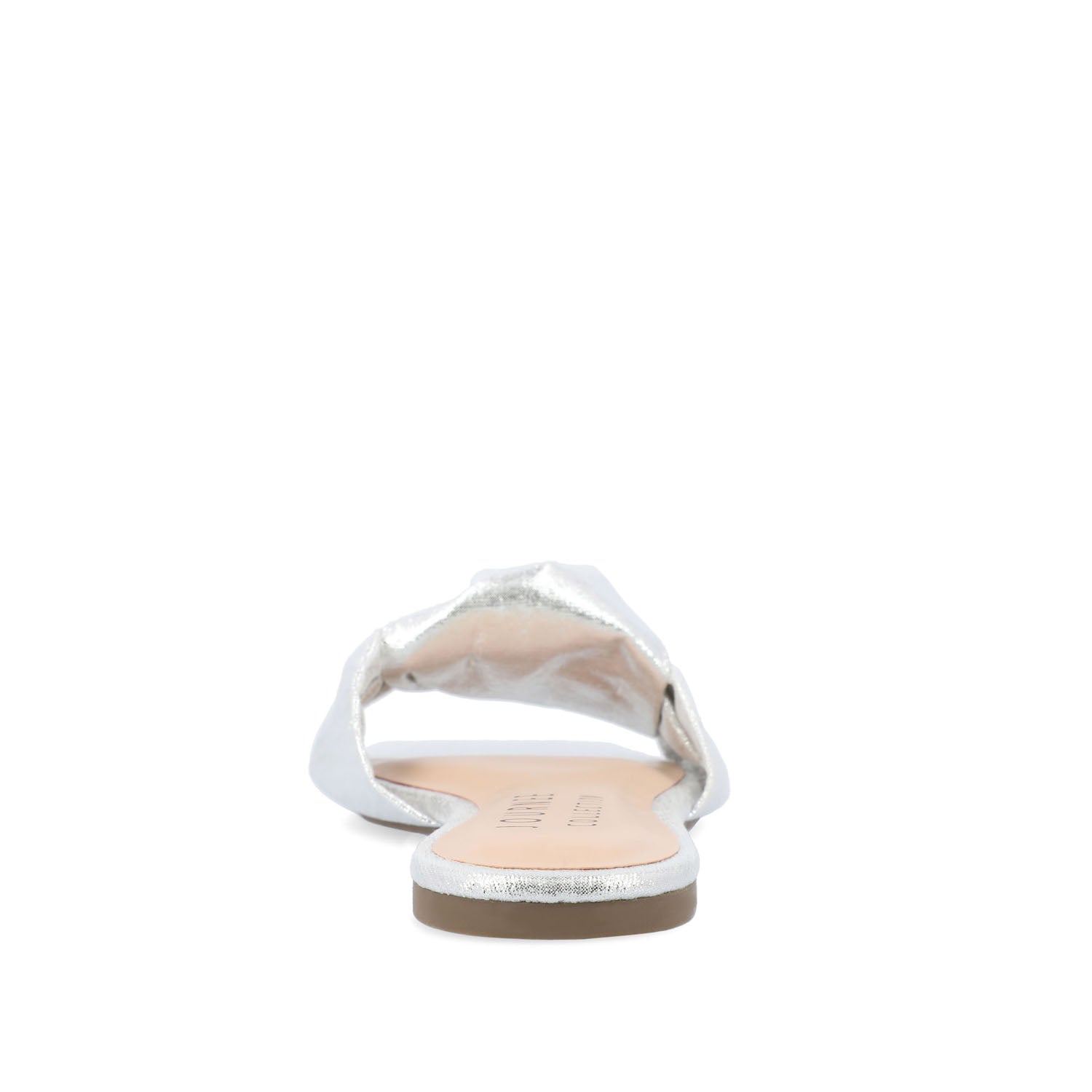 DIANAH SLIDE SANDALS IN VEGAN LEATHER - Silver Fabric