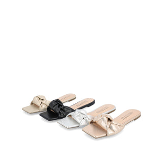 DIANAH SLIDE SANDALS IN FAUX LEATHER