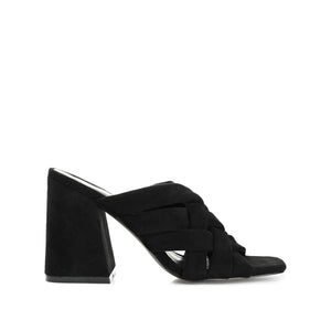 DORISA MULE HEELS IN FAUX SUEDE - Black