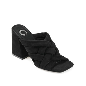 DORISA MULE HEELS IN FAUX SUEDE - Black