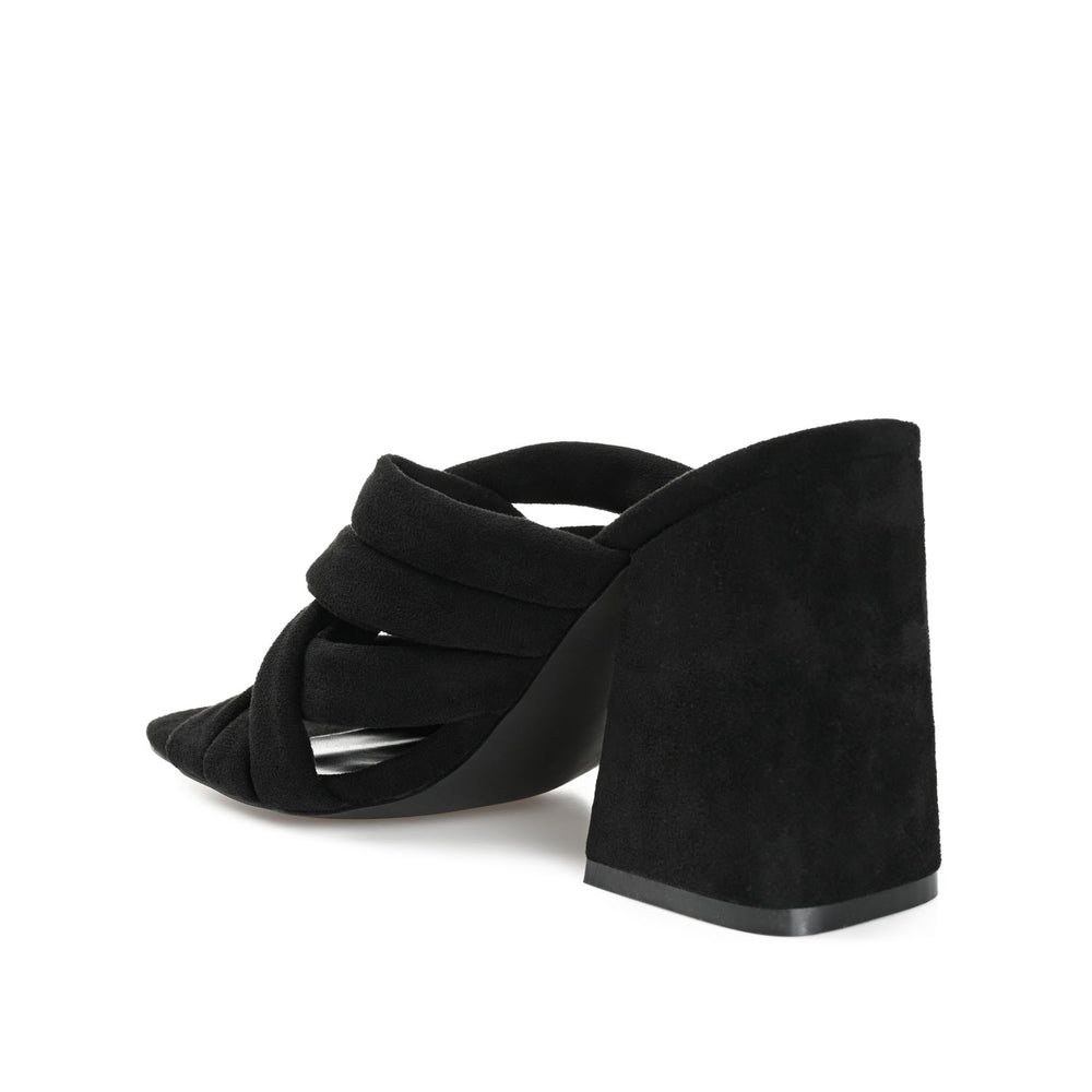 DORISA MULE HEELS IN FAUX SUEDE