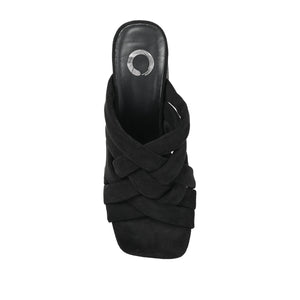 DORISA MULE HEELS IN FAUX SUEDE - Black