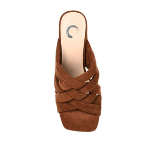 DORISA MULE HEELS IN FAUX SUEDE - Brown