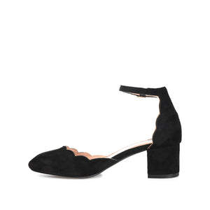 EDNA D'ORSAY PUMP HEELS IN FAUX SUEDE - Black Faux Suede
