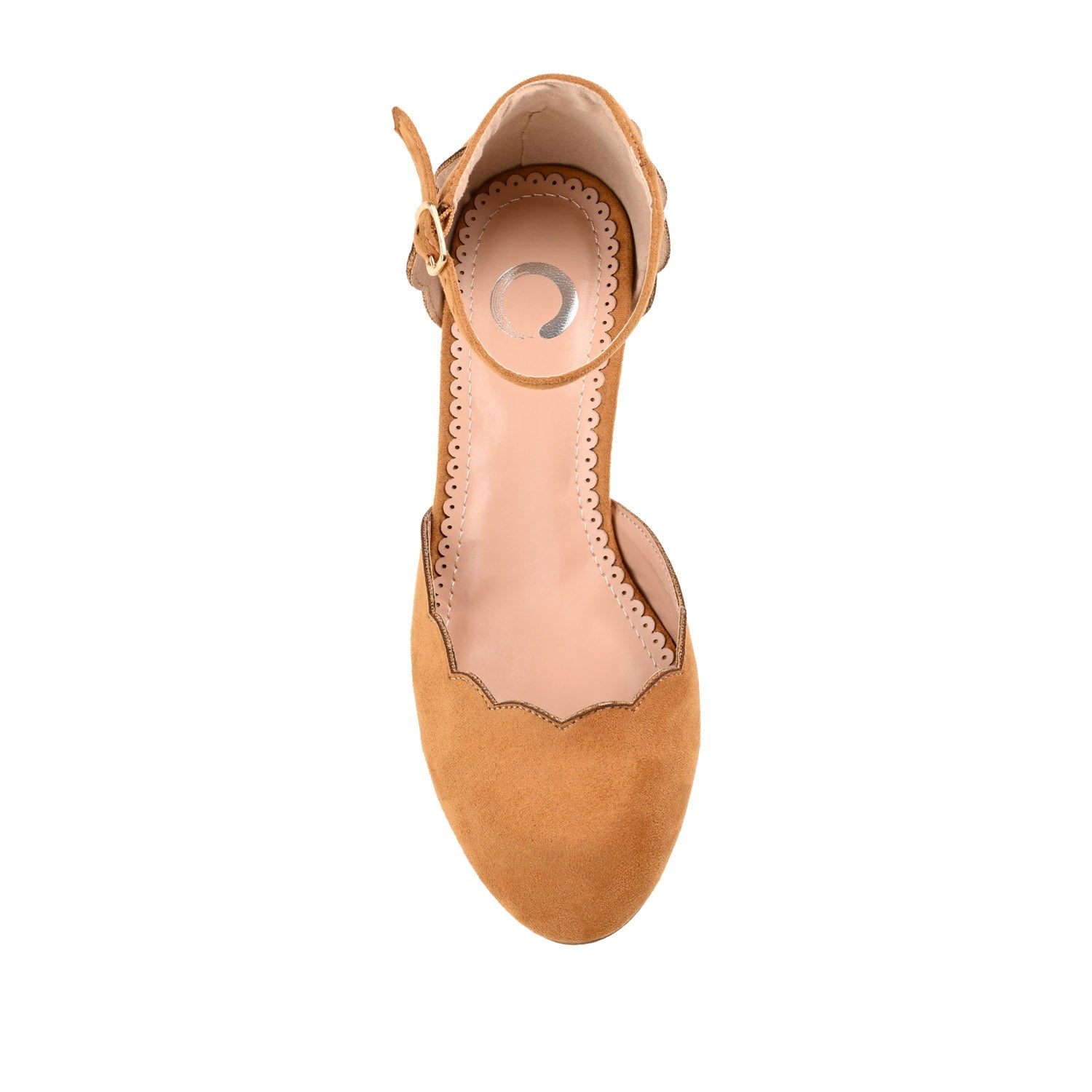 EDNA D'ORSAY PUMP HEELS IN FAUX SUEDE - Cognac Faux Suede