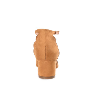 EDNA D'ORSAY PUMP HEELS IN FAUX SUEDE - Cognac Faux Suede