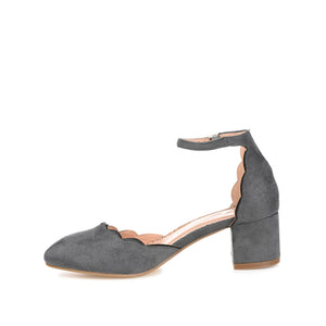 EDNA D'ORSAY PUMP HEELS IN FAUX SUEDE - Grey Faux Suede