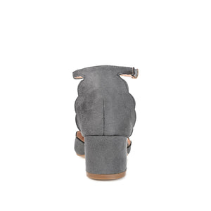 EDNA BLOCK HEEL D'ORSAY IN WIDE - Grey Faux Suede