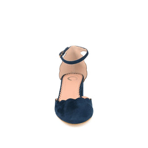 EDNA BLOCK HEEL D'ORSAY IN WIDE - Navy Faux Suede