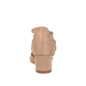 EDNA BLOCK HEEL D'ORSAY IN WIDE - Taupe Suede