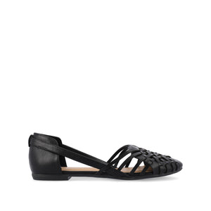 EKKO WOVEN FLATS IN FAUX LEATHER