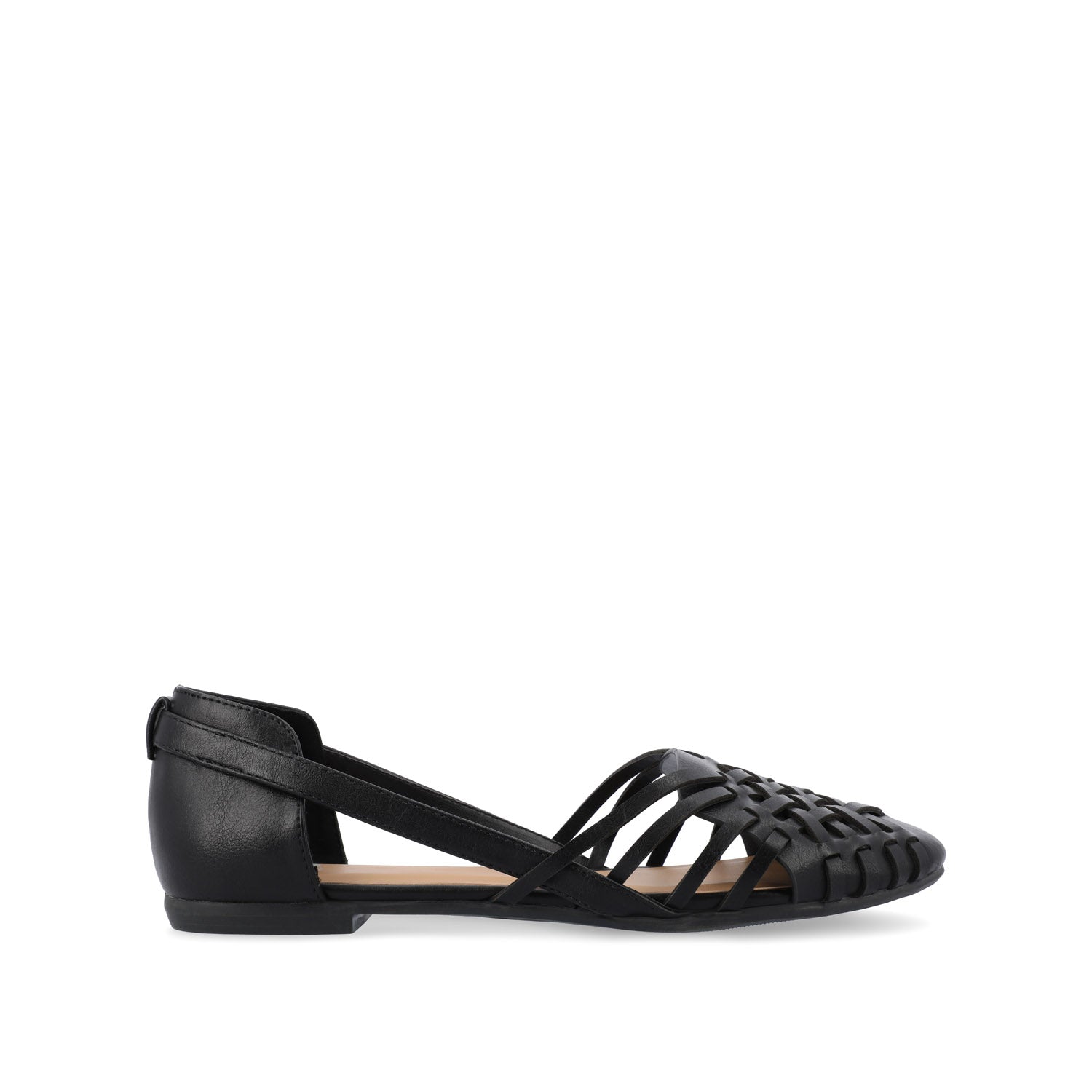 EKKO WOVEN FLATS IN VEGAN LEATHER - Black PU