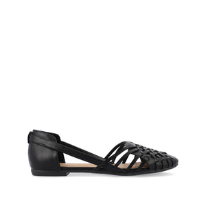 EKKO WOVEN FLATS IN VEGAN LEATHER - Black PU
