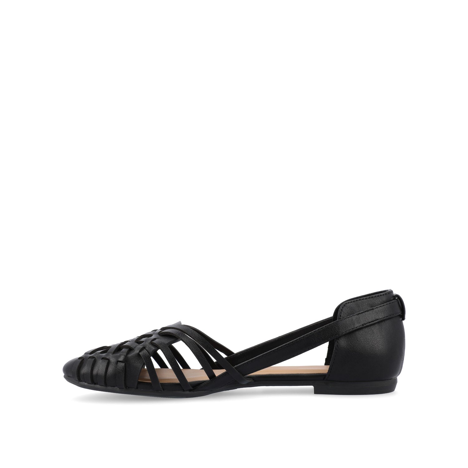 EKKO VEGAN LEATHER FLATS IN WIDE - Black