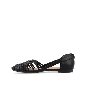 EKKO WOVEN FLATS IN VEGAN LEATHER - Black PU