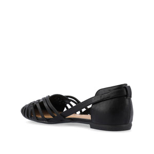 EKKO VEGAN LEATHER FLATS IN WIDE - Black