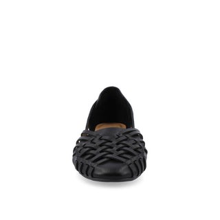 EKKO WOVEN FLATS IN FAUX LEATHER